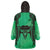 Personalised Moko Kauae New Zealand Wearable Blanket Hoodie Maori Chin Tattoo Green - Polynesian Pride