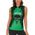 Personalised Moko Kauae New Zealand Women Sleeveless Polo Shirt Maori Chin Tattoo Green - Polynesian Pride