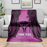 Personalised Moko Kauae New Zealand Blanket Maori Chin Tattoo Pink - Polynesian Pride