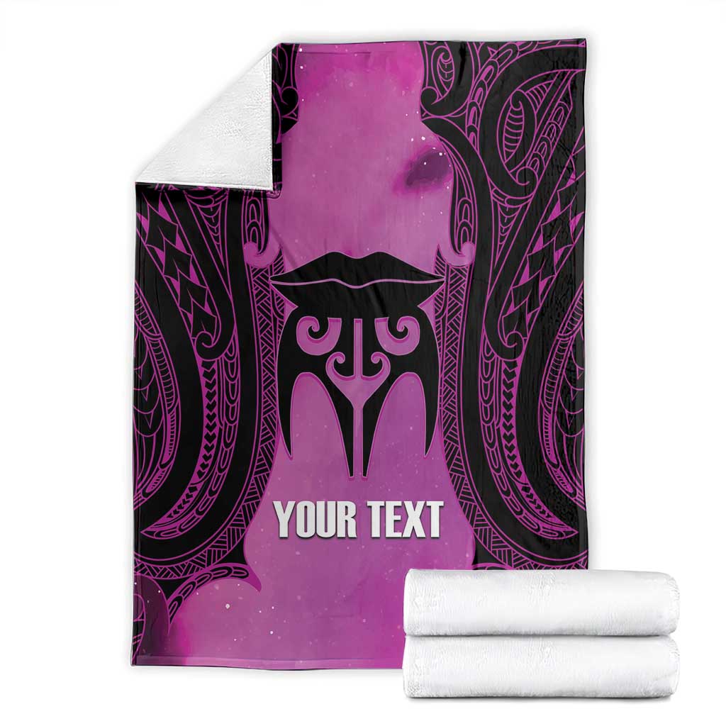 Personalised Moko Kauae New Zealand Blanket Maori Chin Tattoo Pink - Polynesian Pride