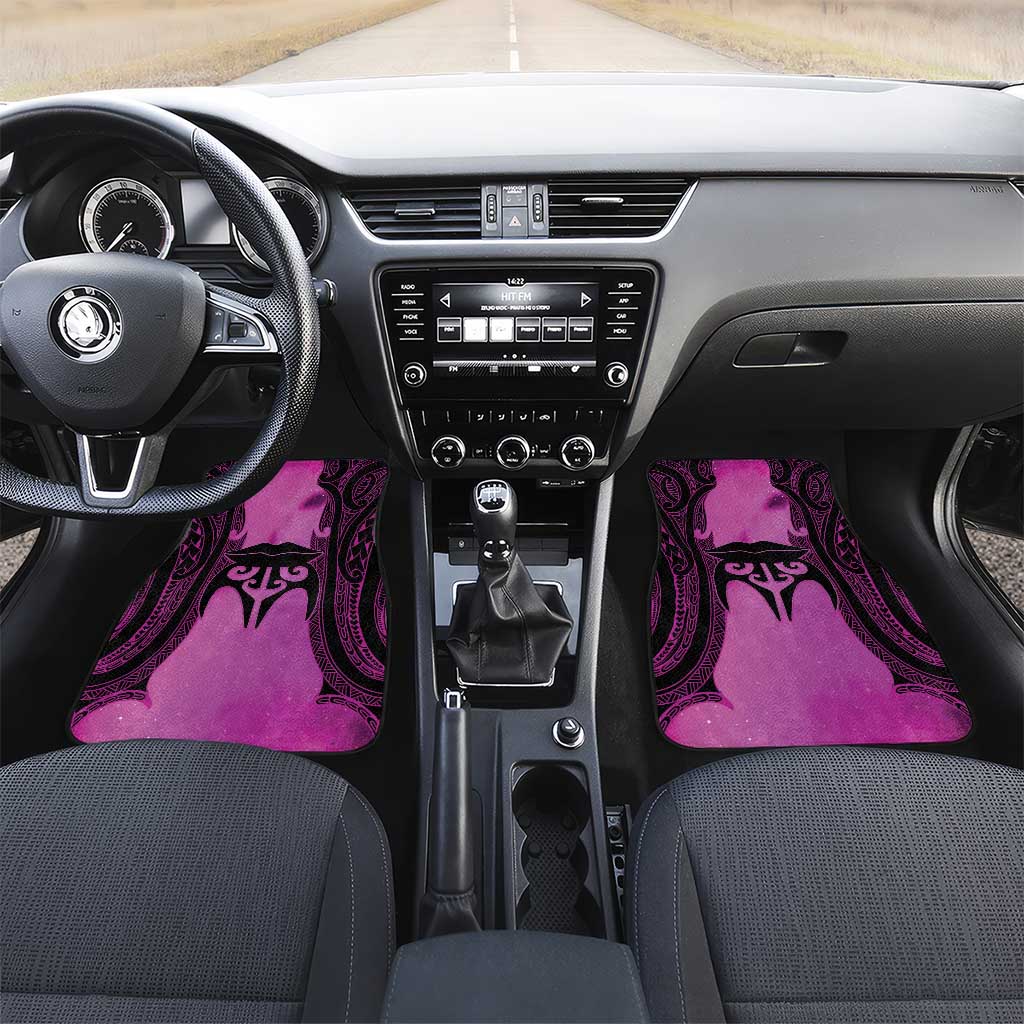 Personalised Moko Kauae New Zealand Car Mats Maori Chin Tattoo Pink - Polynesian Pride
