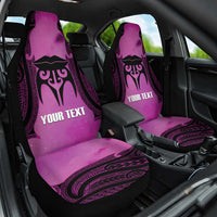 Personalised Moko Kauae New Zealand Car Seat Cover Maori Chin Tattoo Pink LT14 One Size Pink - Polynesian Pride