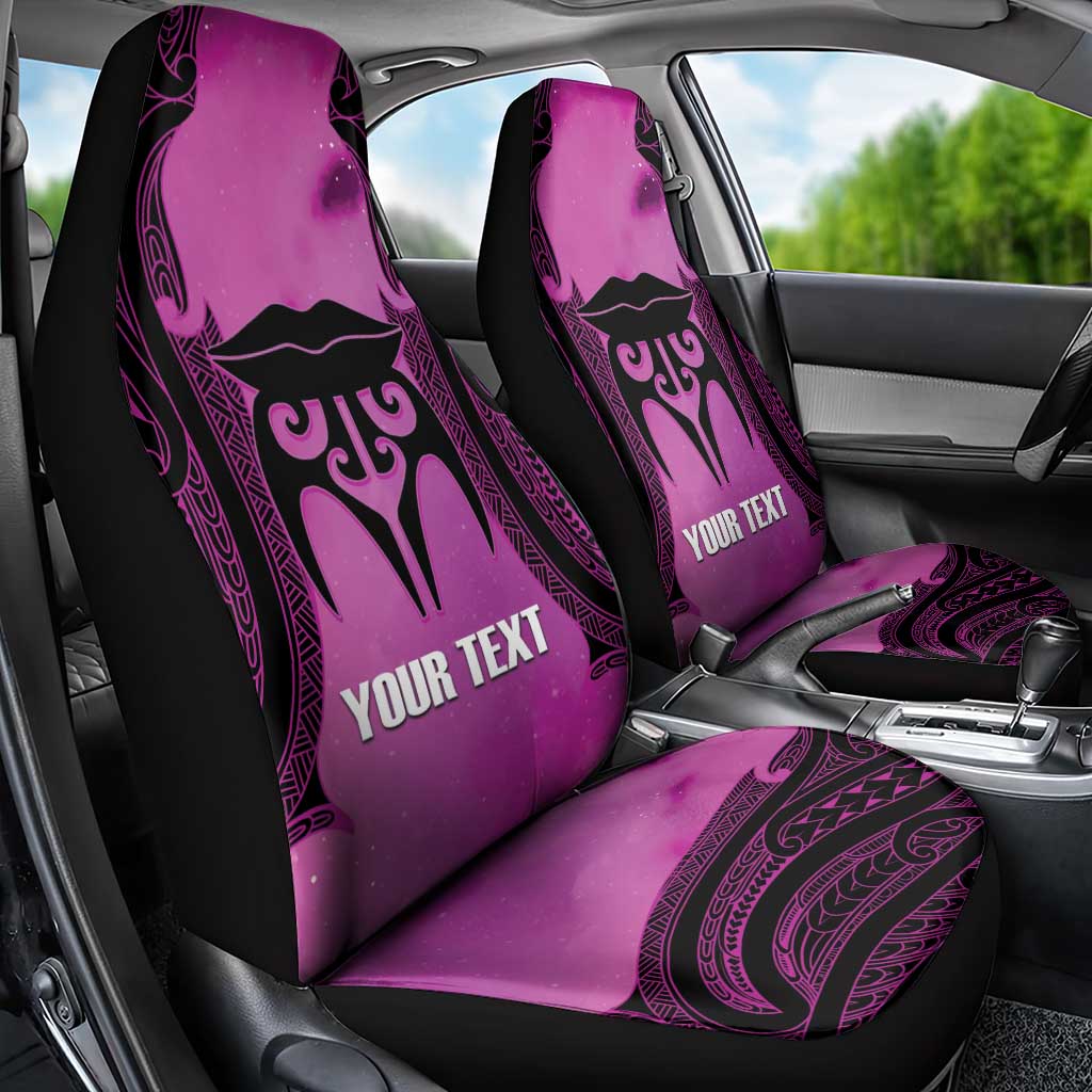 Personalised Moko Kauae New Zealand Car Seat Cover Maori Chin Tattoo Pink LT14 - Polynesian Pride
