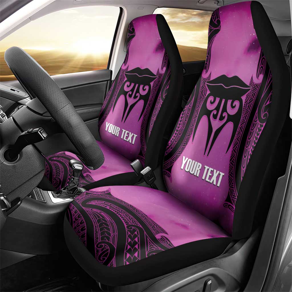 Personalised Moko Kauae New Zealand Car Seat Cover Maori Chin Tattoo Pink LT14 - Polynesian Pride