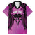 Personalised Moko Kauae New Zealand Family Matching Puletasi and Hawaiian Shirt Maori Chin Tattoo Pink - Polynesian Pride