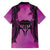 Personalised Moko Kauae New Zealand Family Matching Puletasi and Hawaiian Shirt Maori Chin Tattoo Pink - Polynesian Pride