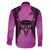 Personalised Moko Kauae New Zealand Family Matching Puletasi and Hawaiian Shirt Maori Chin Tattoo Pink - Polynesian Pride