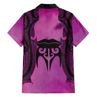 Personalised Moko Kauae New Zealand Family Matching Summer Maxi Dress and Hawaiian Shirt Maori Chin Tattoo Pink LT14 - Polynesian Pride
