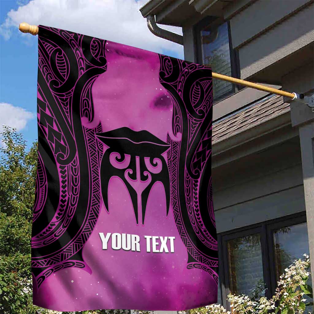 Personalised Moko Kauae New Zealand Garden Flag Maori Chin Tattoo Pink - Polynesian Pride