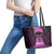 Personalised Moko Kauae New Zealand Leather Tote Bag Maori Chin Tattoo Pink - Polynesian Pride
