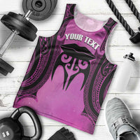 Personalised Moko Kauae New Zealand Men Tank Top Maori Chin Tattoo Pink - Polynesian Pride