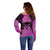 Personalised Moko Kauae New Zealand Off Shoulder Sweater Maori Chin Tattoo Pink - Polynesian Pride