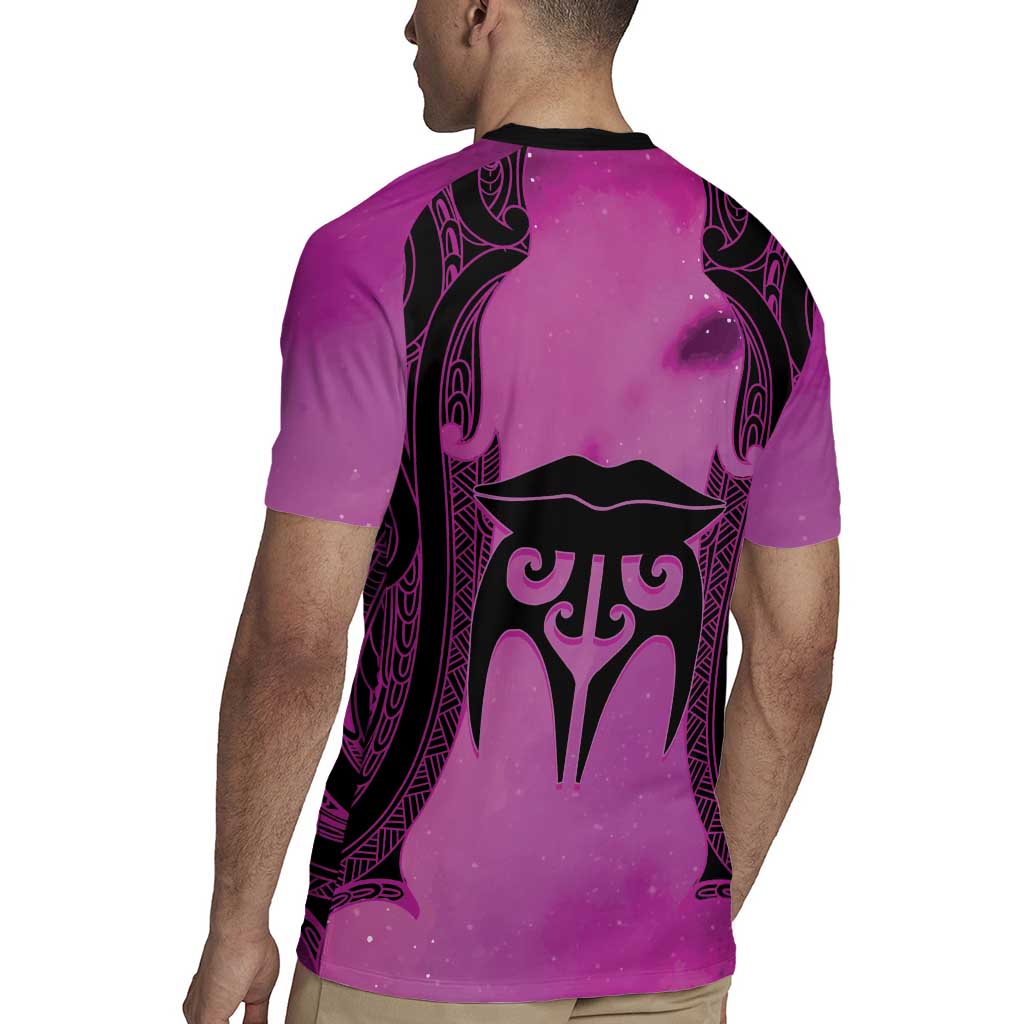 Personalised Moko Kauae New Zealand Rugby Jersey Maori Chin Tattoo Pink - Polynesian Pride