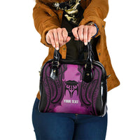 Personalised Moko Kauae New Zealand Shoulder Handbag Maori Chin Tattoo Pink - Polynesian Pride