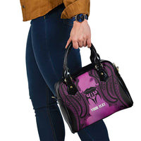 Personalised Moko Kauae New Zealand Shoulder Handbag Maori Chin Tattoo Pink - Polynesian Pride