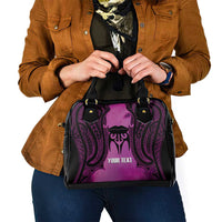 Personalised Moko Kauae New Zealand Shoulder Handbag Maori Chin Tattoo Pink - Polynesian Pride