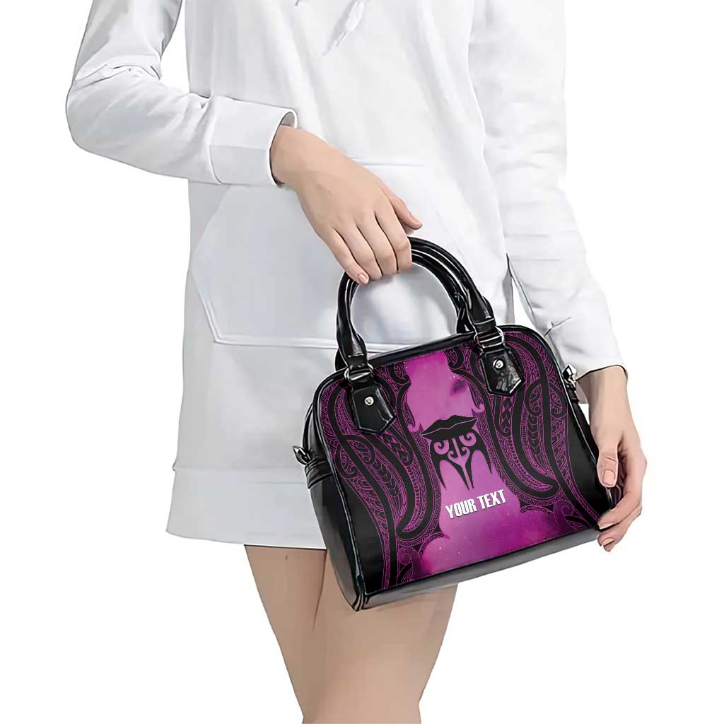 Personalised Moko Kauae New Zealand Shoulder Handbag Maori Chin Tattoo Pink - Polynesian Pride