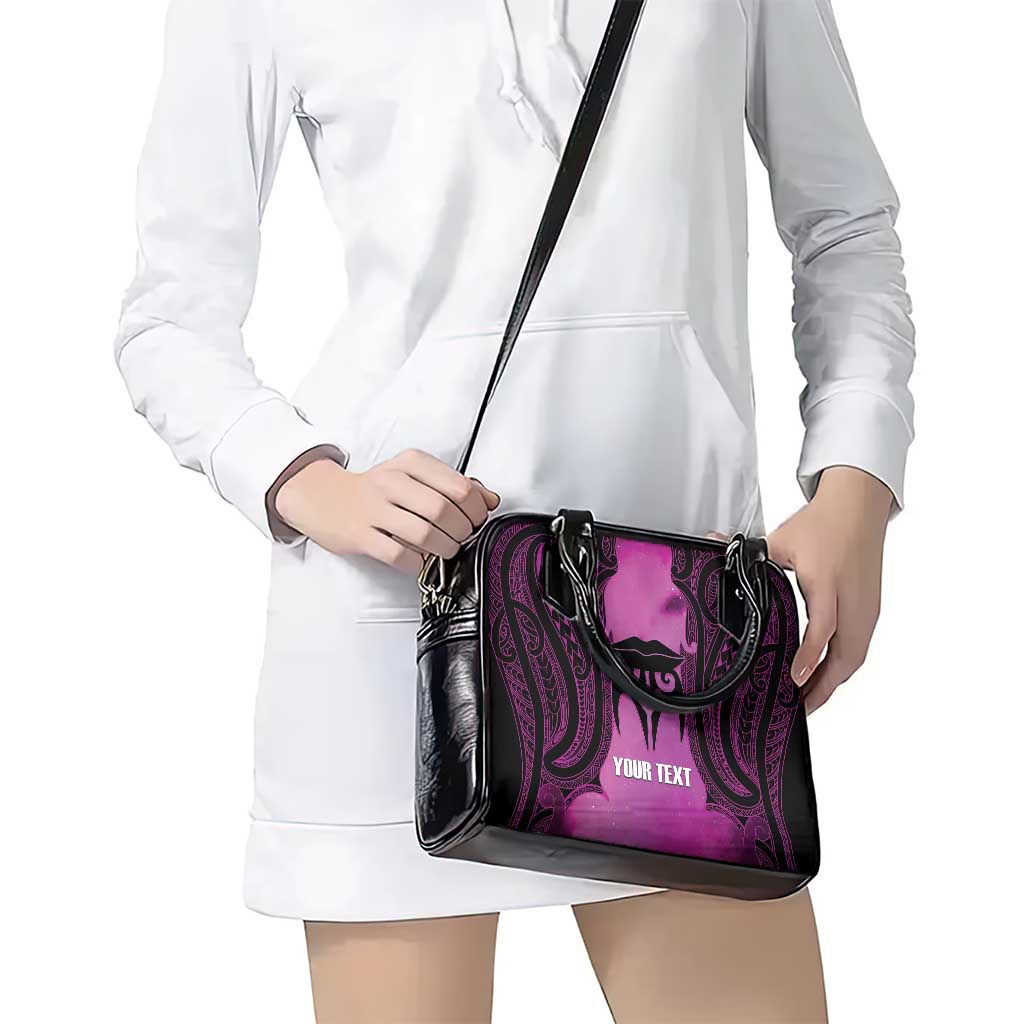 Personalised Moko Kauae New Zealand Shoulder Handbag Maori Chin Tattoo Pink - Polynesian Pride
