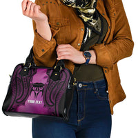Personalised Moko Kauae New Zealand Shoulder Handbag Maori Chin Tattoo Pink - Polynesian Pride