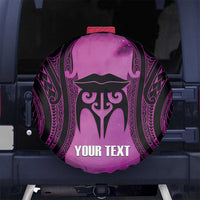 Personalised Moko Kauae New Zealand Spare Tire Cover Maori Chin Tattoo Pink LT14 No hole Pink - Polynesian Pride