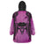 Personalised Moko Kauae New Zealand Wearable Blanket Hoodie Maori Chin Tattoo Pink - Polynesian Pride