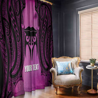 Personalised Moko Kauae New Zealand Window Curtain Maori Chin Tattoo Pink - Polynesian Pride
