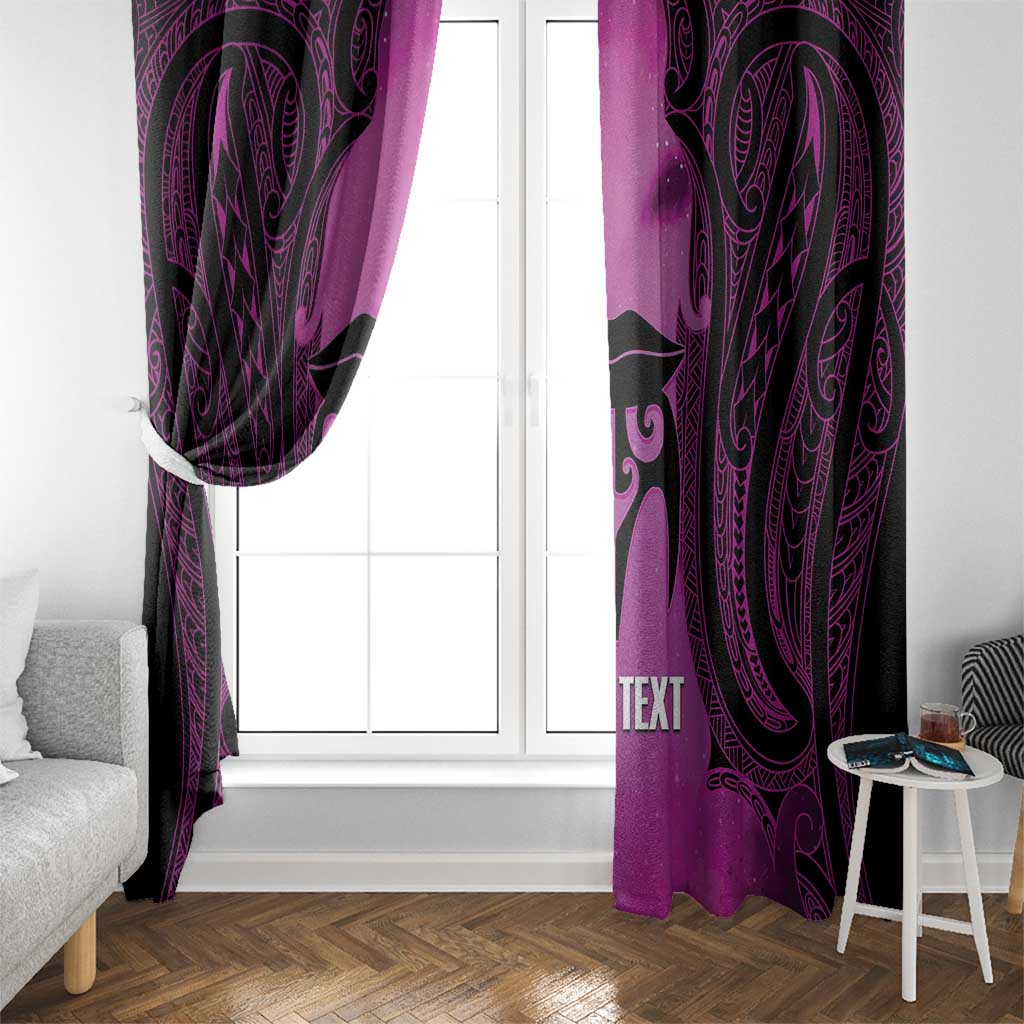 Personalised Moko Kauae New Zealand Window Curtain Maori Chin Tattoo Pink - Polynesian Pride