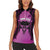 Personalised Moko Kauae New Zealand Women Sleeveless Polo Shirt Maori Chin Tattoo Pink - Polynesian Pride