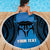 Personalised Moko Kauae New Zealand Beach Blanket Maori Chin Tattoo Blue - Polynesian Pride