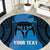 Personalised Moko Kauae New Zealand Round Carpet Maori Chin Tattoo Blue - Polynesian Pride