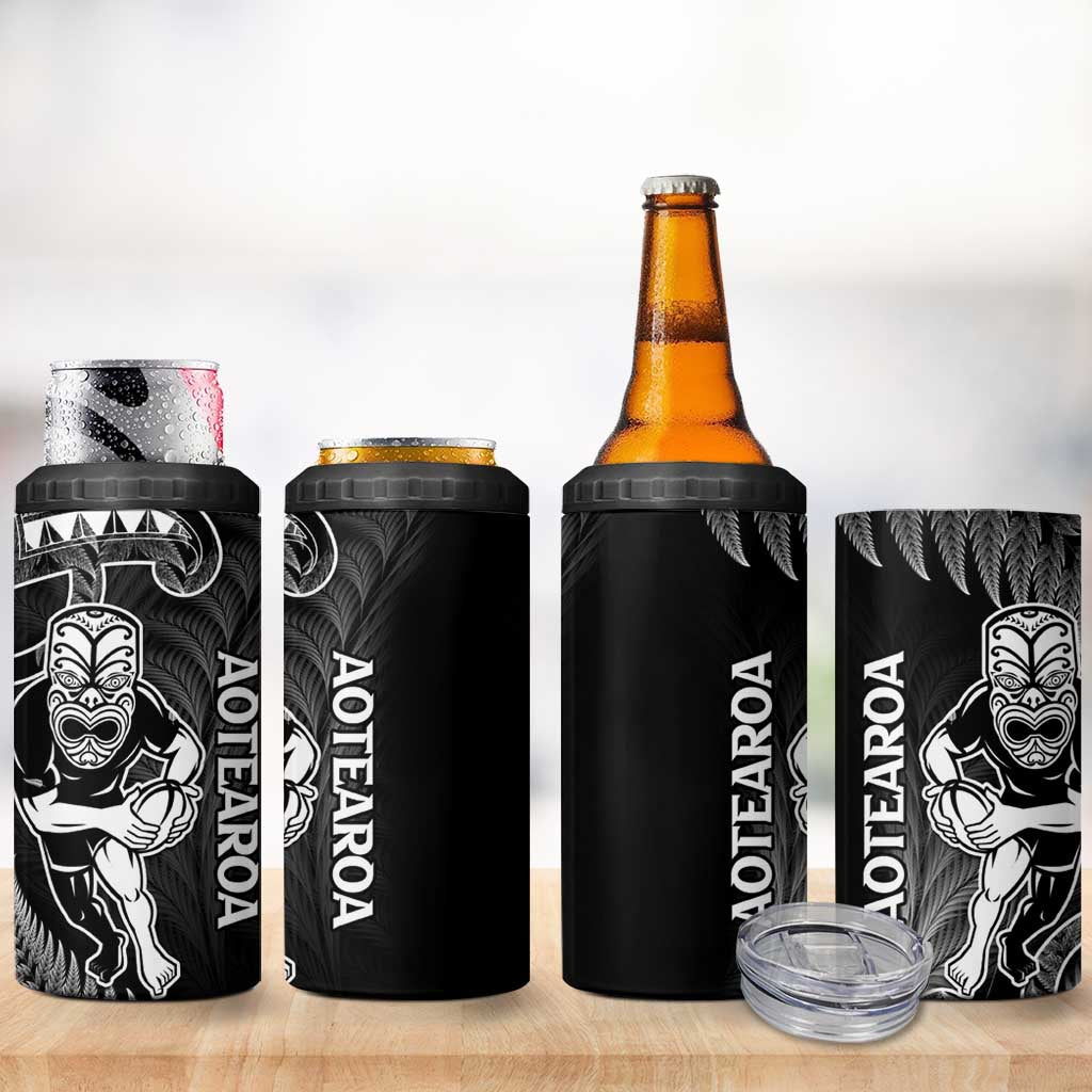 New Zealand Silver Fern Rugby 4 in 1 Can Cooler Tumbler All Black Koru Maori LT14 - Polynesian Pride