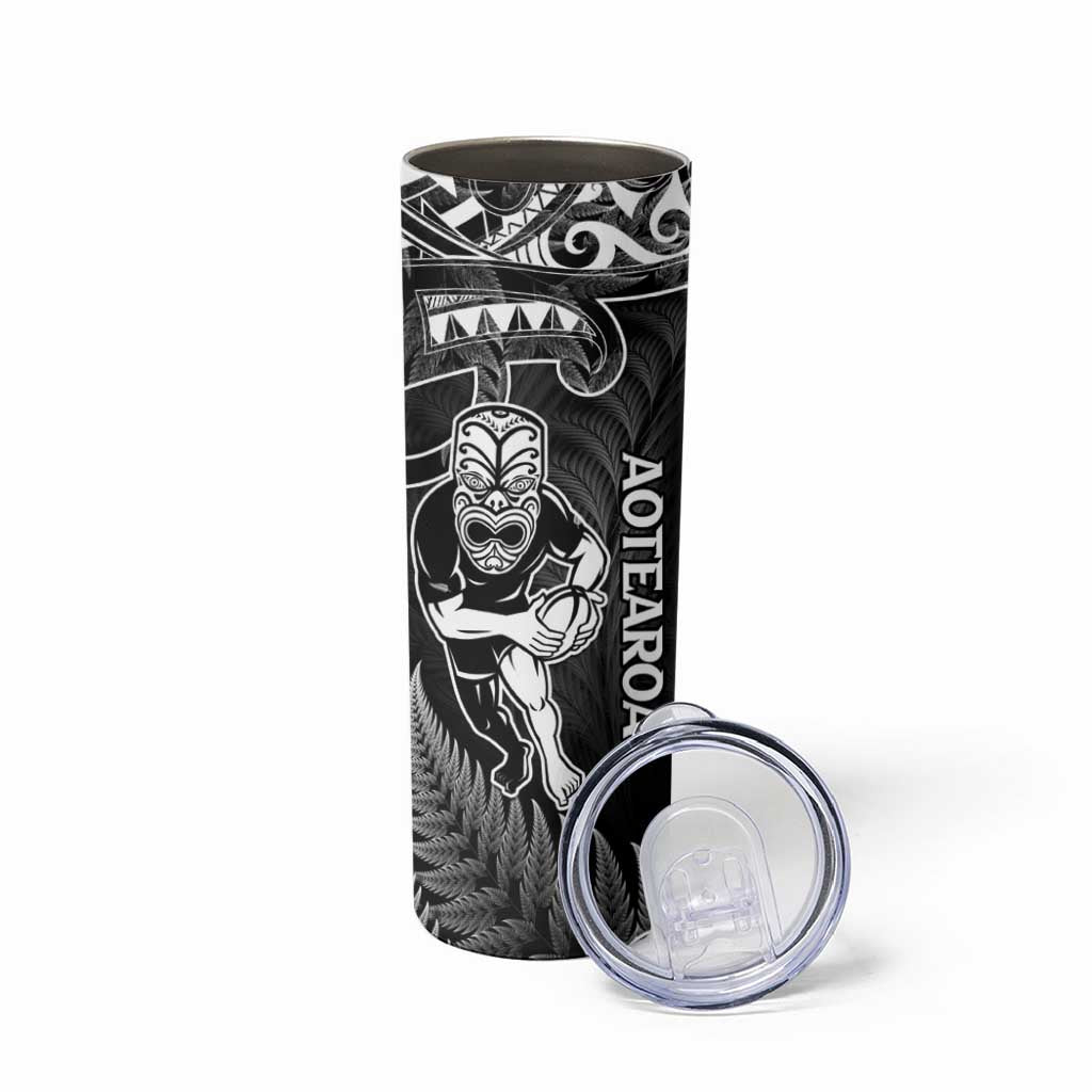 New Zealand Silver Fern Rugby Skinny Tumbler All Black Koru Maori LT14 - Polynesian Pride