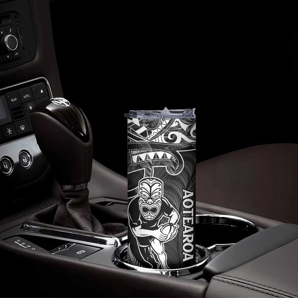 New Zealand Silver Fern Rugby Skinny Tumbler All Black Koru Maori LT14 - Polynesian Pride