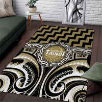 Aotearoa Waikato Tainui Area Rug Maori Iwi Poutama Puhoro Tattoo LT14 Old Yellow - Polynesian Pride