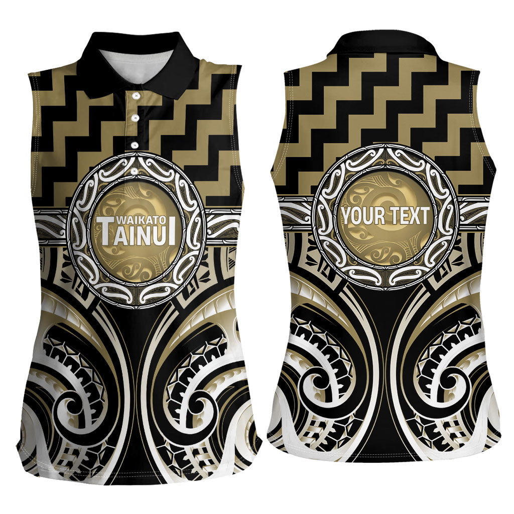 Aotearoa Waikato Tainui Personalised Women Sleeveless Polo Shirt Maori Iwi Poutama Puhoro Tattoo LT14 - Polynesian Pride
