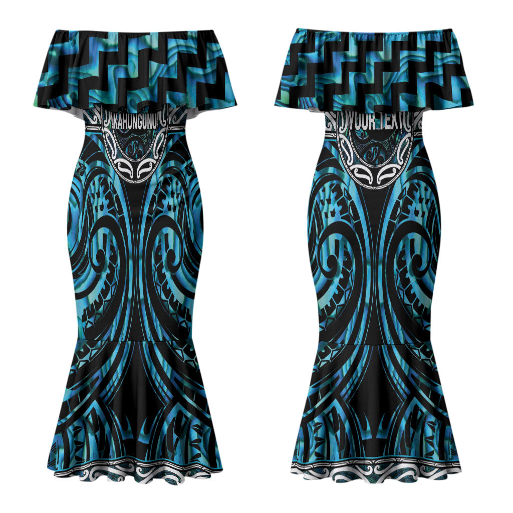Aotearoa Ngati Kahungunu Personalised Couples Matching Mermaid Dress and Hawaiian Shirt Maori Iwi Poutama Puhoro Tattoo LT14 - Polynesian Pride