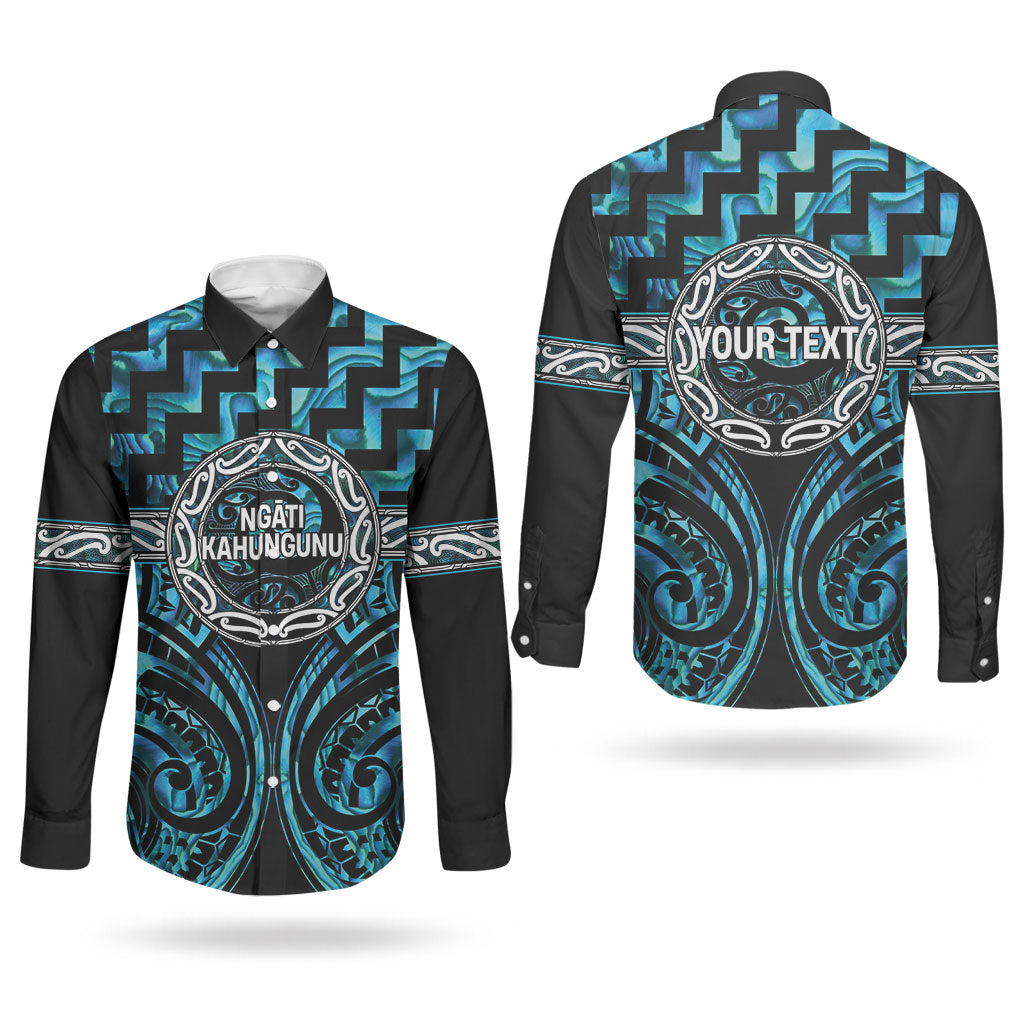 Aotearoa Ngati Kahungunu Personalised Couples Matching Summer Maxi Dress and Long Sleeve Button Shirt Maori Iwi Poutama Puhoro Tattoo LT14 - Polynesian Pride