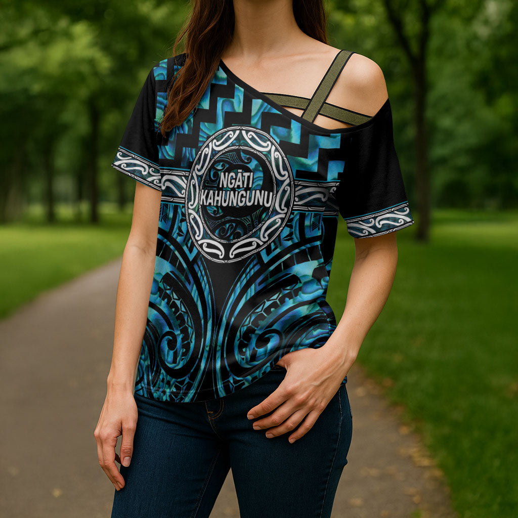 Aotearoa Ngati Kahungunu Personalised Cross Shoulder Shirt Maori Iwi Poutama Puhoro Tattoo LT14 - Polynesian Pride