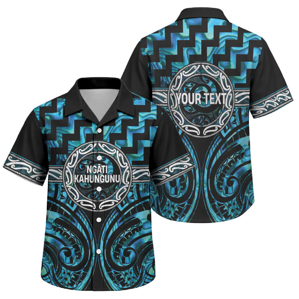 Aotearoa Ngati Kahungunu Personalised Family Matching Long Sleeve Bodycon Dress and Hawaiian Shirt Maori Iwi Poutama Puhoro Tattoo LT14 Son's Shirt Turquoise - Polynesian Pride