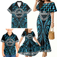 Aotearoa Ngati Kahungunu Personalised Family Matching Mermaid Dress and Hawaiian Shirt Maori Iwi Poutama Puhoro Tattoo LT14 - Polynesian Pride