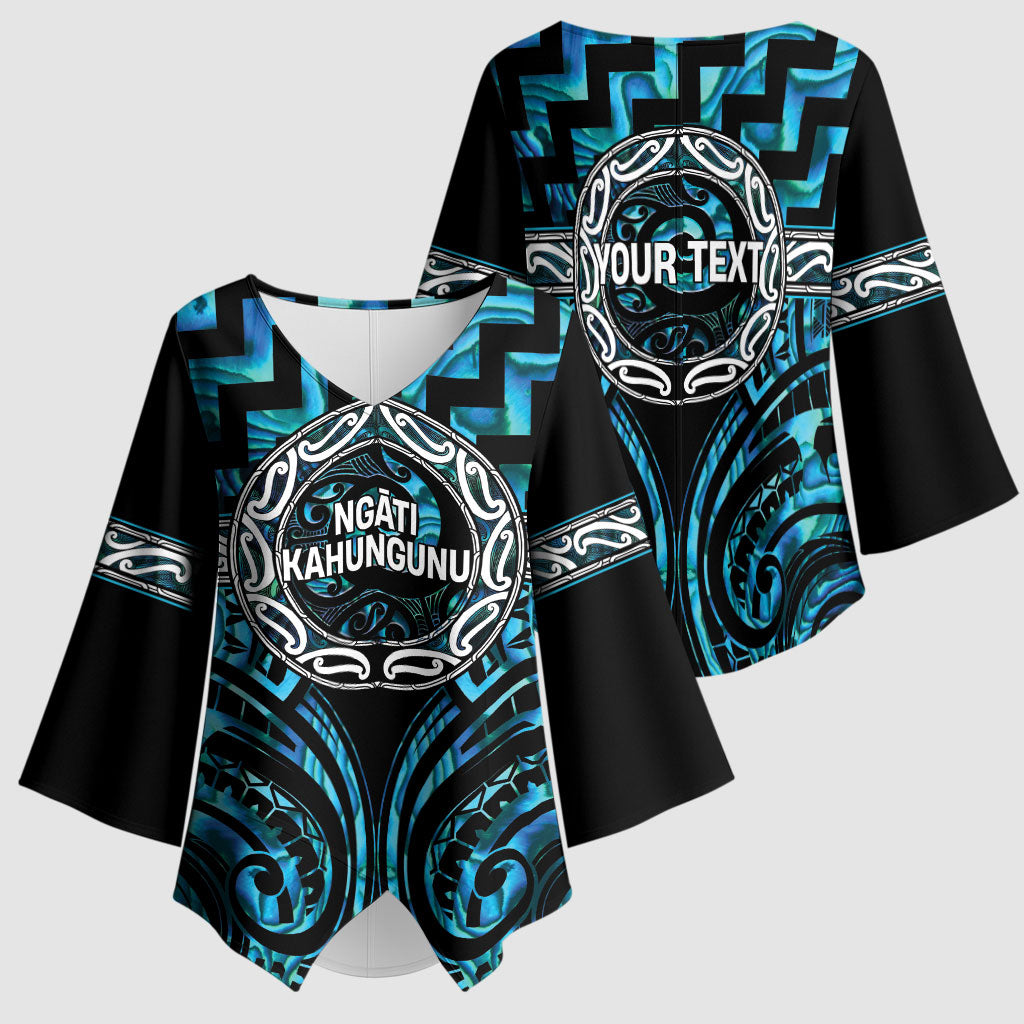 Aotearoa Ngati Kahungunu Personalised Kimono Sleeve Blouse Maori Iwi Poutama Puhoro Tattoo LT14 - Polynesian Pride
