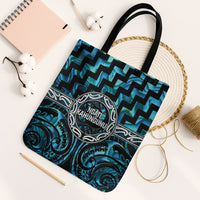 Aotearoa Ngati Kahungunu Tote Bag Maori Iwi Poutama Puhoro Tattoo LT14 Black Strap One Size Turquoise - Polynesian Pride