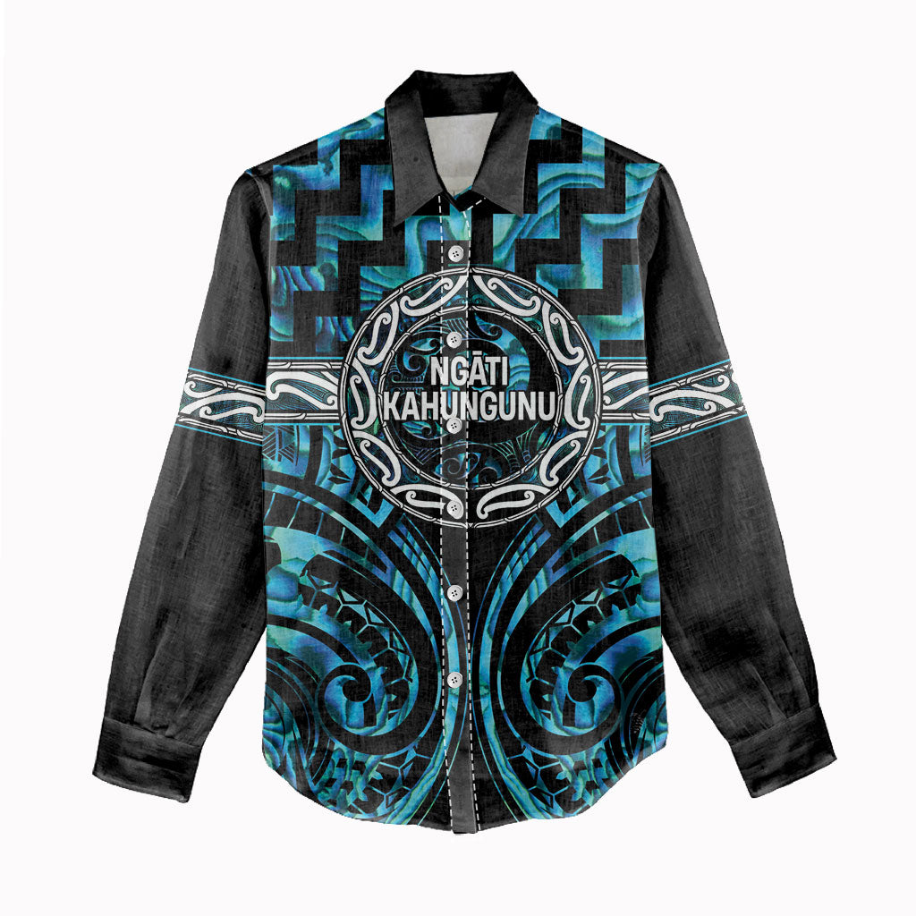 Aotearoa Ngati Kahungunu Personalised Women Casual Shirt Maori Iwi Poutama Puhoro Tattoo LT14 - Polynesian Pride