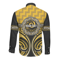 Aotearoa Ngati Whatua Personalised Long Sleeve Button Shirt Maori Iwi Poutama Puhoro Tattoo LT14 - Polynesian Pride