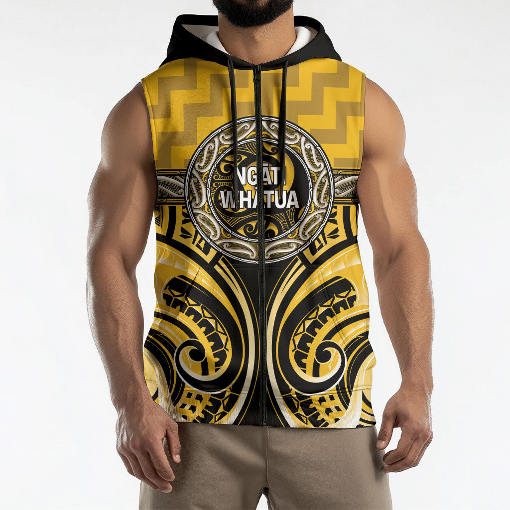 Aotearoa Ngati Whatua Personalised Sleeveless Zip Hoodie Maori Iwi Poutama Puhoro Tattoo LT14 - Polynesian Pride