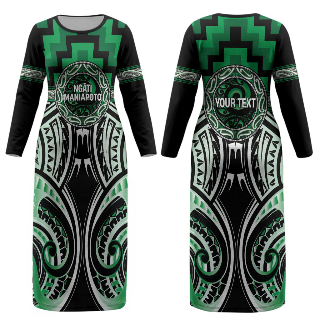 Aotearoa Ngati Maniapoto Personalised Couples Matching Long Sleeve Bodycon Dress and Long Sleeve Button Shirt Maori Iwi Poutama Puhoro Tattoo LT14 - Polynesian Pride