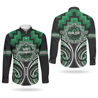 Aotearoa Ngati Maniapoto Personalised Couples Matching Puletasi and Long Sleeve Button Shirt Maori Iwi Poutama Puhoro Tattoo LT14 - Polynesian Pride