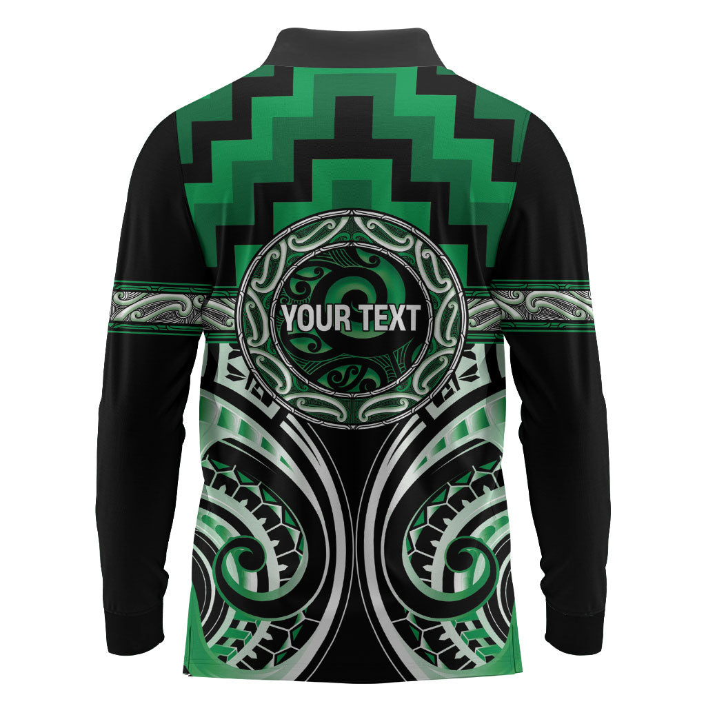 Aotearoa Ngati Maniapoto Personalised Long Sleeve Polo Shirt Maori Iwi Poutama Puhoro Tattoo LT14 - Polynesian Pride