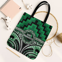 Aotearoa Ngati Maniapoto Tote Bag Maori Iwi Poutama Puhoro Tattoo LT14 Black Strap One Size Green - Polynesian Pride