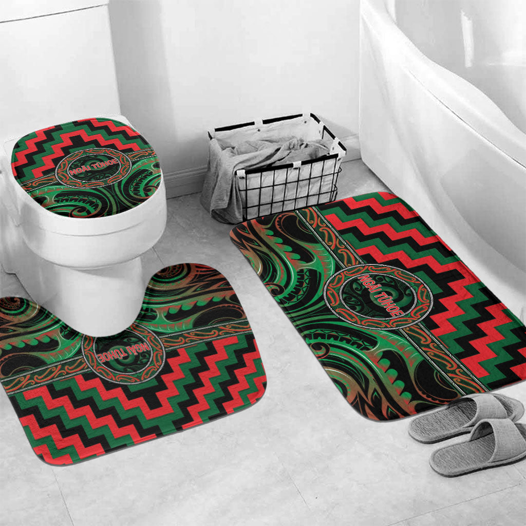 Aotearoa Ngai Tuhoe Bathroom Set Maori Iwi Poutama Puhoro Tattoo LT14 Mat Set Only (3 pcs) One Size Green - Polynesian Pride